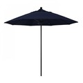 California Umbrella 9' Black Aluminum Market Patio Umbrella, Olefin Navy 194061335581